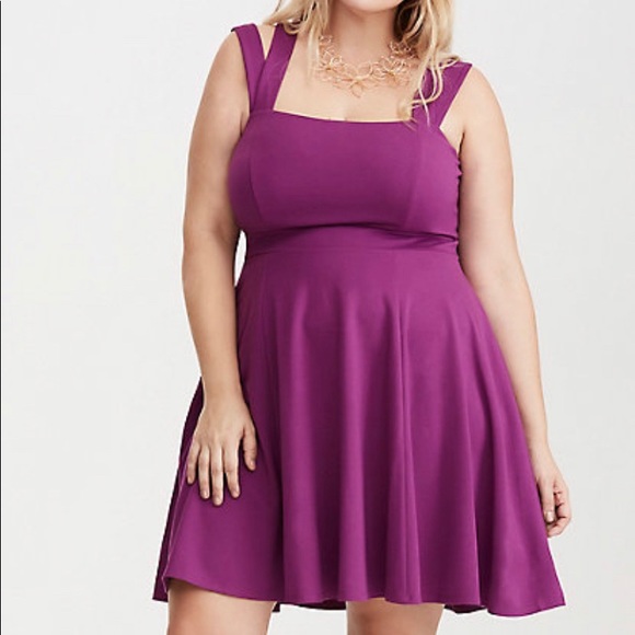 torrid Dresses & Skirts - Torrid Strappy Ponte Skater Dress Size 14